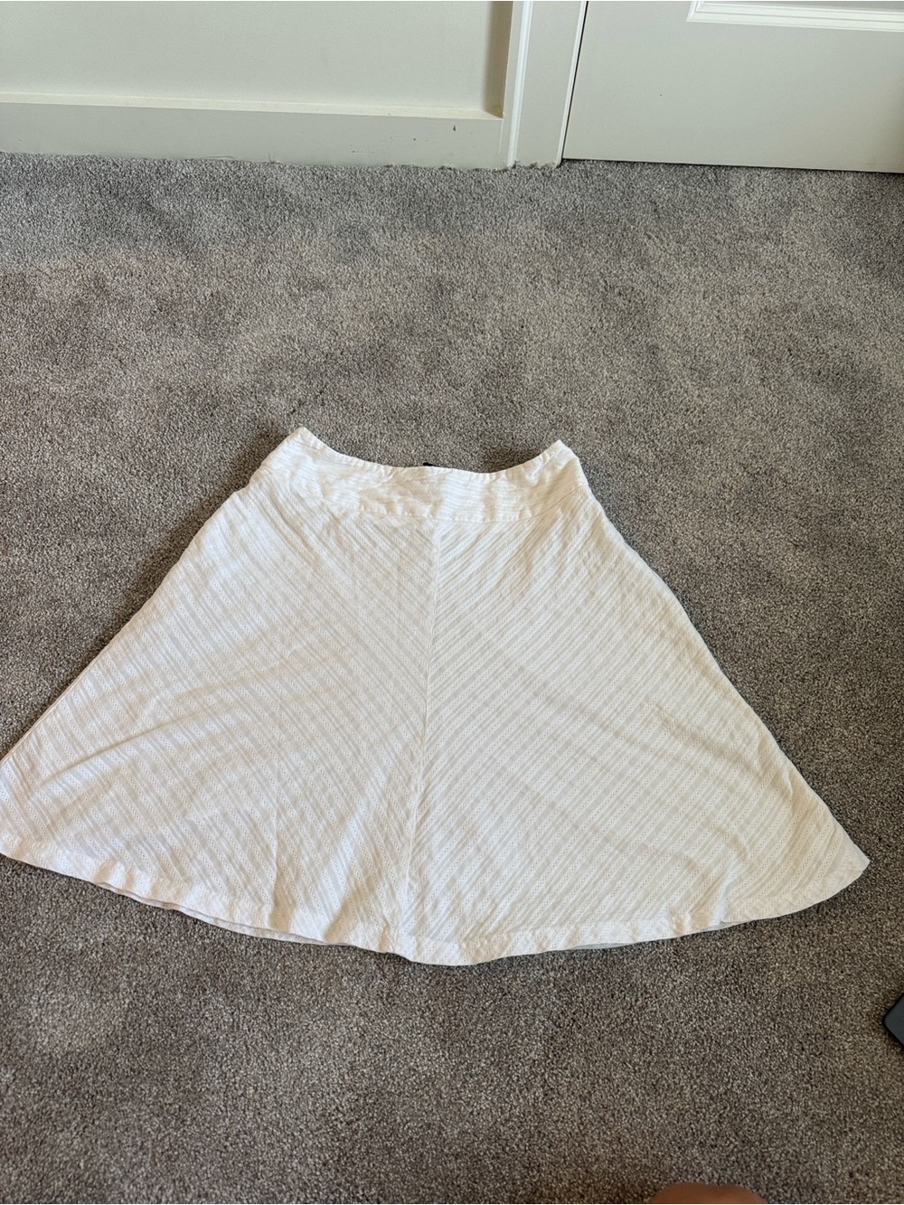 100% Cotton Cream A-Line Skirt